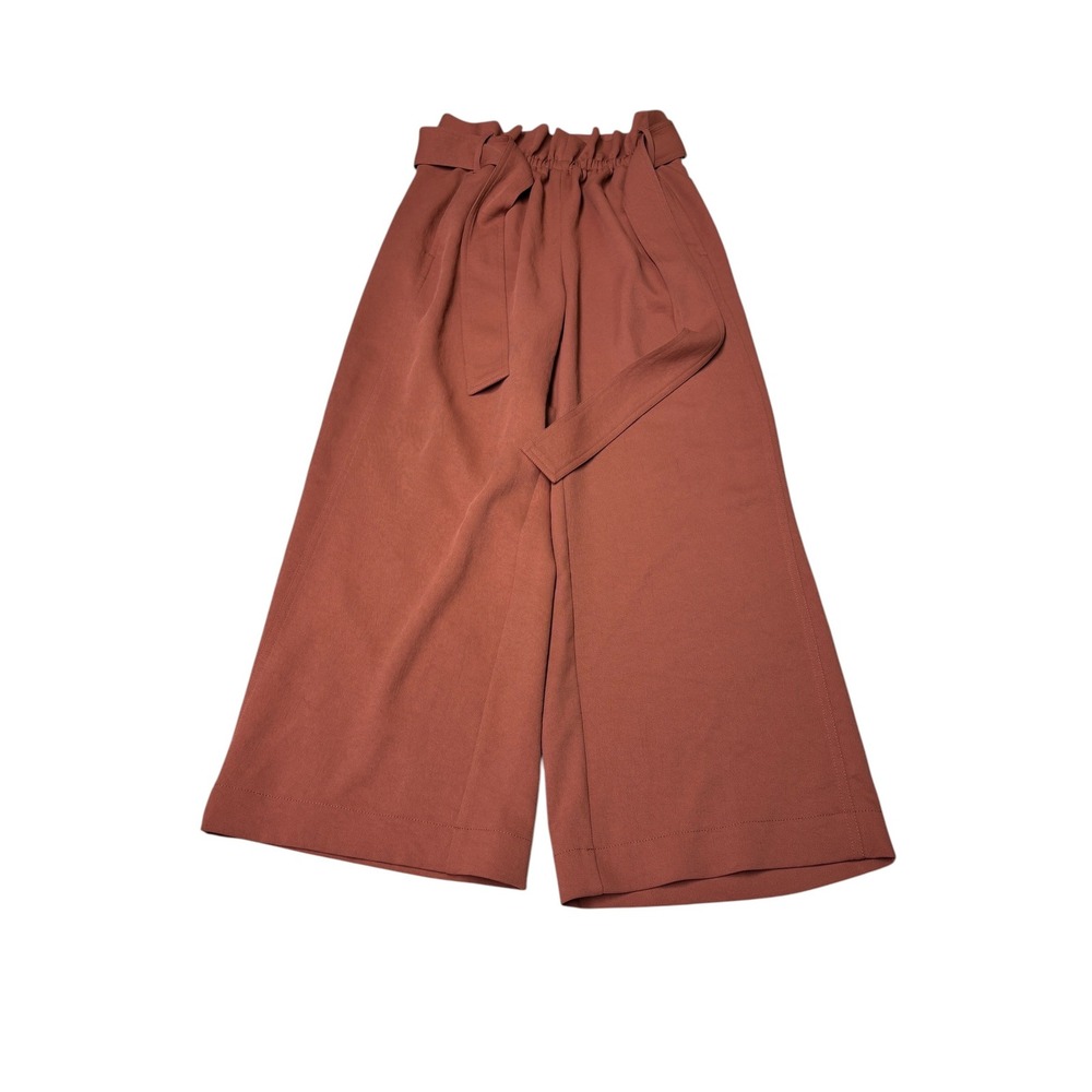 Wilfred Aritzia Genuine Brown Wide Leg‎ Paperbag Waist Belted Womens 4 W27 L26